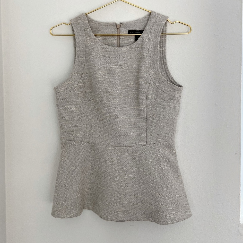 Banana Republic Tweed Peplum Top SZ.2P